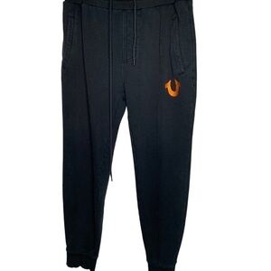 True Religion Mens women’s Crop Jogging Pants size M black gold